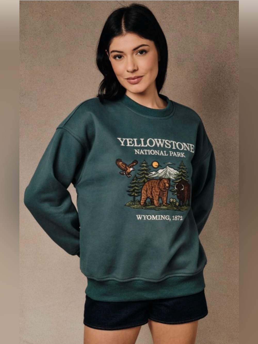 Yellowstone green Graphic Sweatshirt